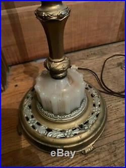 Antique Art Deco Floor Lamp with Night Light Base and Built In Clock
