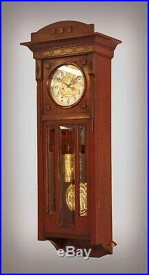 Antique Art Deco Gustav Becker 2 Wt Vienna Regulator Wall Clock
