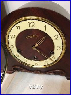 Antique Art Deco Junghans Westminter Chime Tambour Mantle Clock