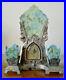 Antique Art Deco Lux Clock Waterbury Conn Wind Up Clock and Lamp