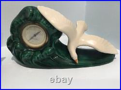 Antique Art Deco Mercedes German Clock & Signed Candle Stick Holder with Chips