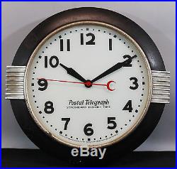 Antique Art Deco Postal Telegraph Hammond Synchronous Electric Time Clock Sign