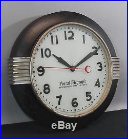 Antique Art Deco Postal Telegraph Hammond Synchronous Electric Time Clock Sign