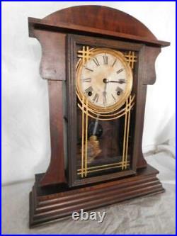 Antique Art Deco Sessions mantle clock vintage old table dresser Nouveau working