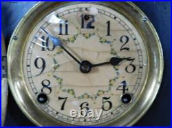 Antique Art Deco Sessions mantle mantel clock 8 day lion heads key wound classic