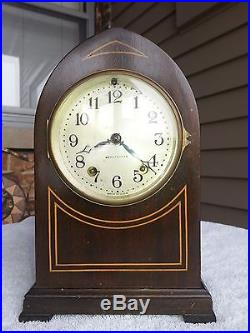 Antique Art Deco Seth Thomas Gothic Essex 8 Day T+S Mantel Clock, Circa 1920s