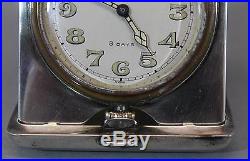 Antique Art Deco TIFFANY & CO 8-Day Sterling Silver Travel Automobile Clock, NR