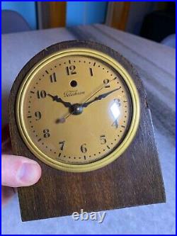 Antique Art Deco Telechron Desk Shelf Clock Wood Wooden ASHLAND Massachusetts