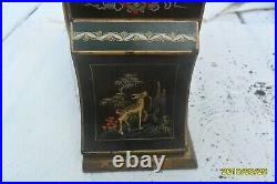 Antique Art deco lacquered Chinoiserie Smith 8 day Mantle Clock