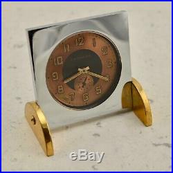 Antique B. Altman & Co. French Art-Deco manual wind-up desk bedside alarm clock