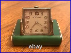 Antique Cartier Travel Watch Clock Pop Up Working Condition Rare Vintage Deco