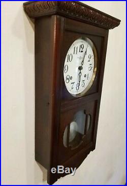 Antique Clock 8 Day Box Regulator Seikosha Working 1930s Art Deco Era