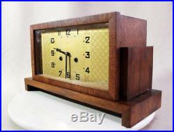 Antique Crossed Arrows / Junghans Art Deco Bauhaus Table Mantle Clock