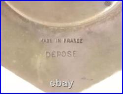 Antique Depose Art Deco Brass and purple clock made in France Works