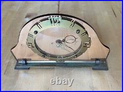 Antique English Art Deco Pink Glass Clock Working