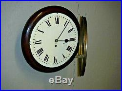 Antique English G. P. O. Post Office Chain Fusee 8 Day Wall Clock England Working