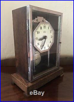 Antique FRENCH DESIGN BULLE Art Deco Electromagnetic Mantel Mantle Shelf Clock