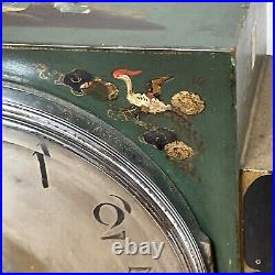 Antique French Art Deco Mantle Clock With A Japanned Or Chinoiserie Finish