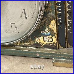 Antique French Art Deco Mantle Clock With A Japanned Or Chinoiserie Finish