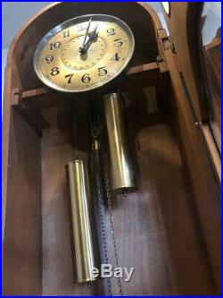 Antique German Grandfather Clock Marked Amuf Beautiful Art Deco Condition