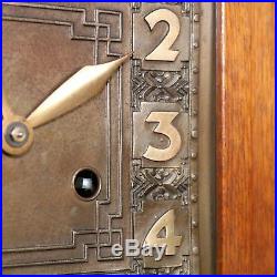 Antique German JUNGHANS Mantel Clock ART DECO SKYSCRAPER BRONZE Dial GONG Chime