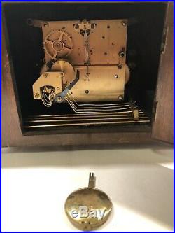 Antique HAC German Westminster Art Deco Mantel Clock With Hurled Wood Case
