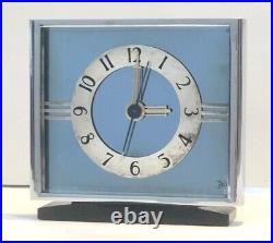Antique Hammond Empress Blue Glass Art Deco Clock 1930's Rare
