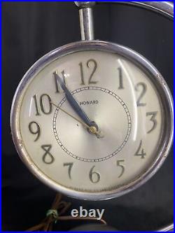 Antique Howard Chrome Art Deco Clock. Tells Time Needs Tlc