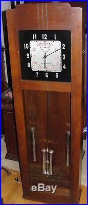 Antique IBM Master Clock Art Deco Self Winding Weight Driven, Mercury Pendulum