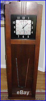 Antique IBM Master Clock Art Deco Weight Driven, Mercury Pendulum