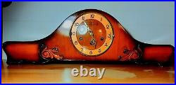 Antique Imperial Art Deco Mantel Desk Clock Chiming Key Wound