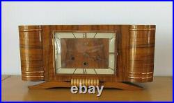 Antique Large French Art Deco VEDETTE Westminster Mantle Table Clock 8-day