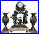 Antique Louis Francois Moreau French Garniture 22.5 High Clock Set