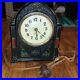 Antique Mantel Table Clock Art Deco Cast Iron Vintage Decor Autochron Gothic 30s