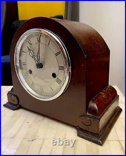 Antique Miniature Art Deco English Mantel Clock By Enfield- Streamline