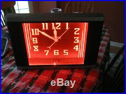 Antique Neon Clock'Correct Time'Say it in Neon' Buffalo NY 1940's Art Deco