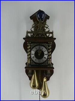 Antique Nu Elck Syn Sin Dutch Chiming Wall Clock Made Oin Holland Wood/brass E18