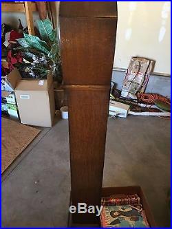 Antique Oak Granddaughter Floor Clock with Westminister Chimes Art Deco with Key