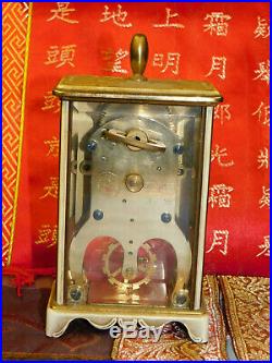 Antique Rare Aug. Schatz 8 Day Brass Carriage Clock (in Good Working Order)