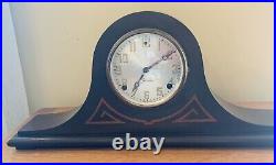 Antique SESSIONS 8 Day Inlay No. 6 Tambour Mantel Clock Fully Serviced