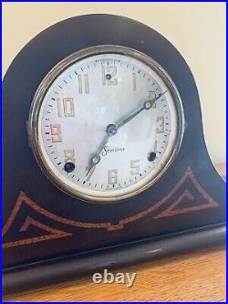 Antique SESSIONS 8 Day Inlay No. 6 Tambour Mantel Clock Fully Serviced
