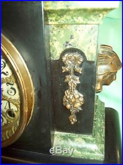 Antique SETH THOMAS Adamantine ART DECO Mantle Clock MERCURY HEAD sides BEAUTY