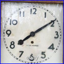 Antique Seth Thomas Oak Wall Clock Art Deco 432-c