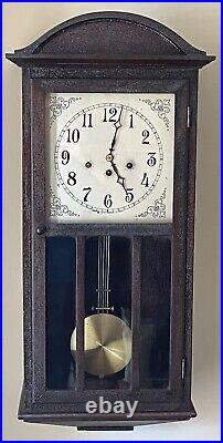 Antique Seth Thomas Westminister Chime Wall Art Deco Clock 8 Day with Key Serviced