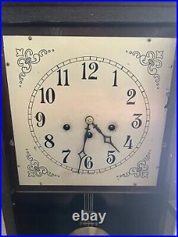 Antique Seth Thomas Westminister Chime Wall Art Deco Clock 8 Day with Key Serviced