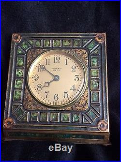 Antique Tiffany Brass Art Deco Clock