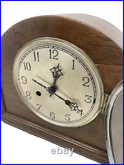 Antique Vintage Haller Mantel Clock Art Deco Wooden Case Working