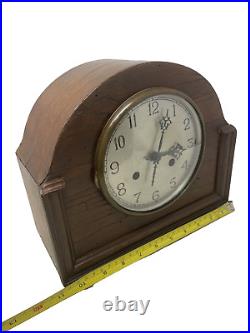 Antique Vintage Haller Mantel Clock Art Deco Wooden Case Working