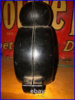 Antique Vtg 1930s Art Deco RARE Telechron SMUG Black 8F01 DUCK CLOCK Works GC