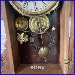 Antique Welch Spring & Co Roze Shelf Mantel Clock c1870-80, Works